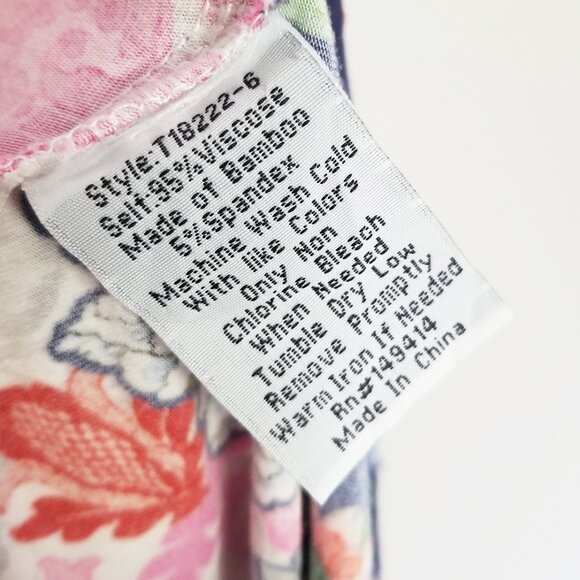 Johnny Was Shellinay Favorite Short Sleeves Crew Swing Tee Top L Bamboo $120 - Picture 13 of 16